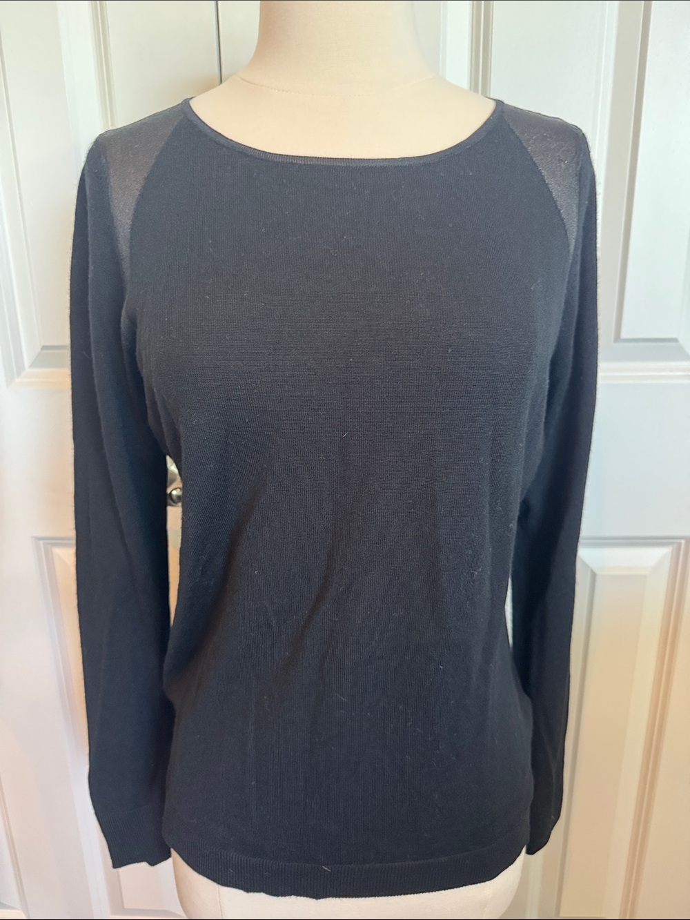 Reiss Black Scoop Neck Long-Sleeve Sweater
